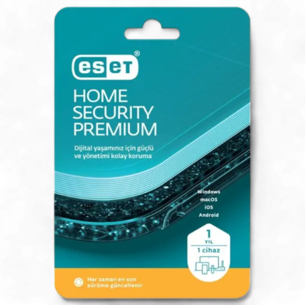 ESET Home Security Premium 1 Kullanıcı1 Yıl Kutu Virüs Programı satın al 1 yıllık dijital kod anında destek antivirüs yazılım